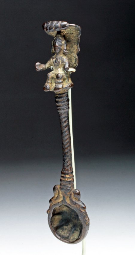 17th C. Indian Bronze Oil Spoon (1 of 7)