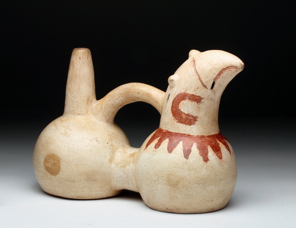 Vicus Double Lobed Whistle Jar - Bird Head (1 of 8)