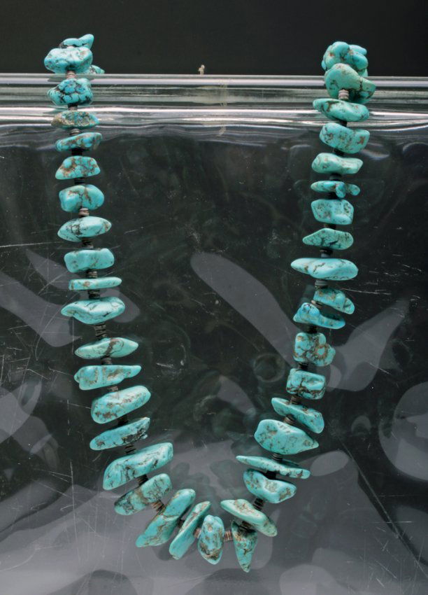 20th C. Native American Turquoise Beaded Necklace (1 of 1)