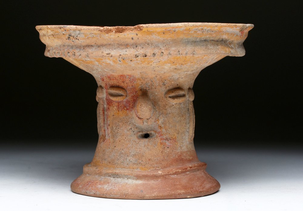 Rare Guangala Pottery Janus Headed Chalice (1 of 6)