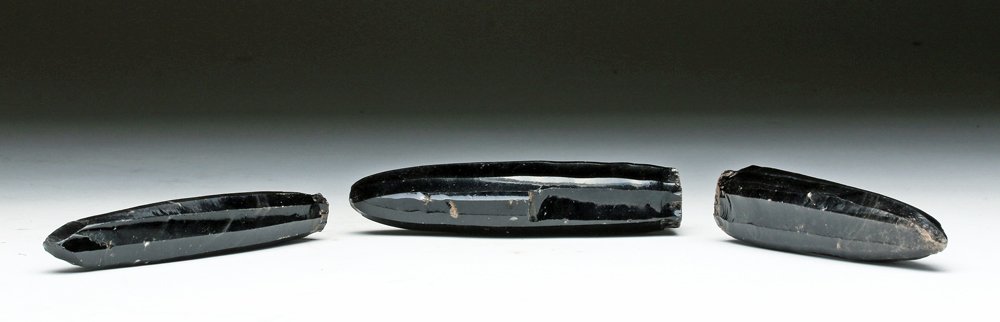 Lot of 3 Aztec Obsidian Cores (1 of 4)
