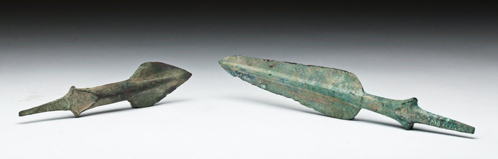 Lot of 2 Luristan Bronze Spear Tips (1 of 5)