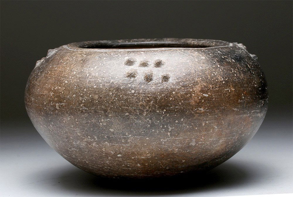 Large Colima Blackware Jar - Spiked Decorations (1 of 4)