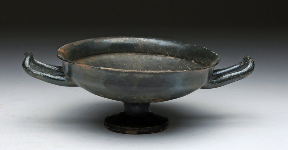 Greek South Italic Blackware Stemmed Kylix (1 of 4)
