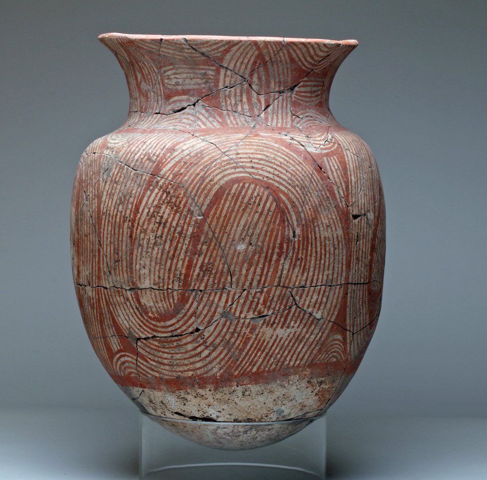 Lg. Ban Chiang Decorated Pottery Jar (1 of 6)