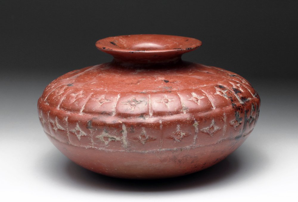Colima Redware Olla - Floral Motif (1 of 4)