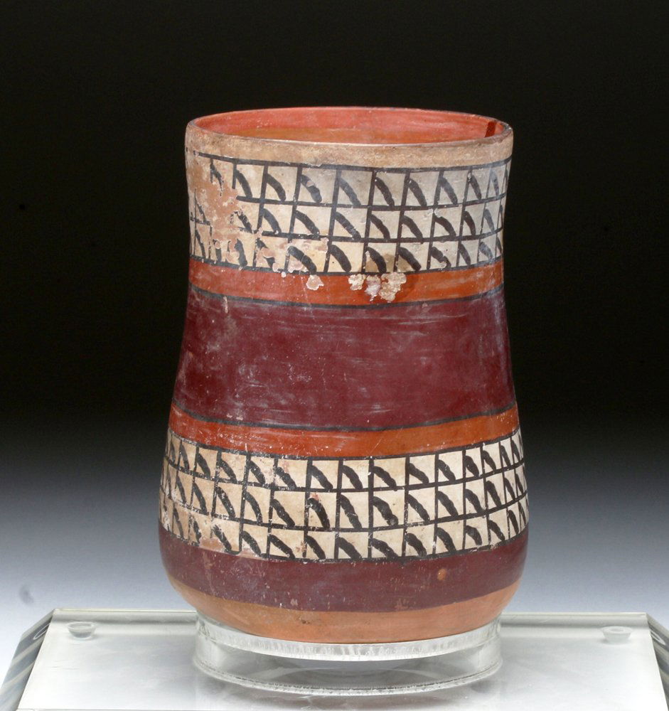 Nazca Polychrome Kero, Abstract Pattern (1 of 4)