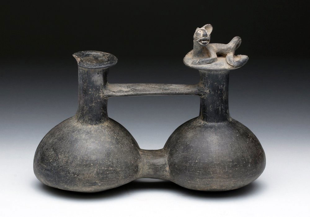 Sican Whistling Bridge Spouted Vessel with Feline (1 of 4)