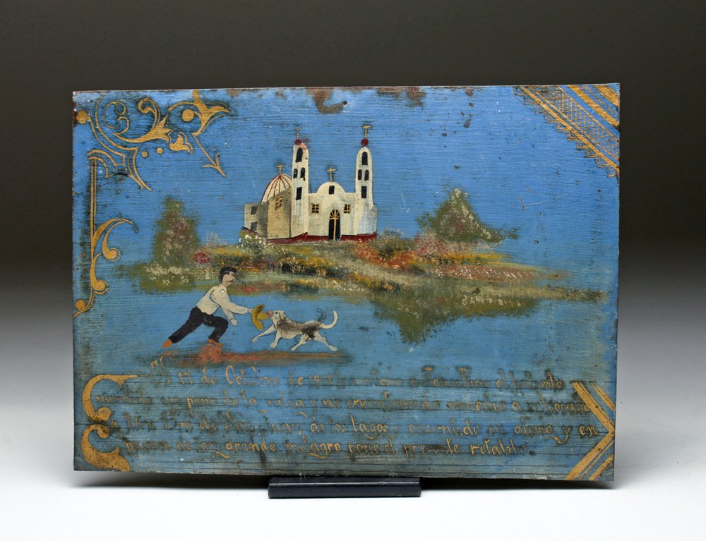 1908 Mexican Ex-Voto, Rabid Dog Theme, ex-Historia (1 of 3)