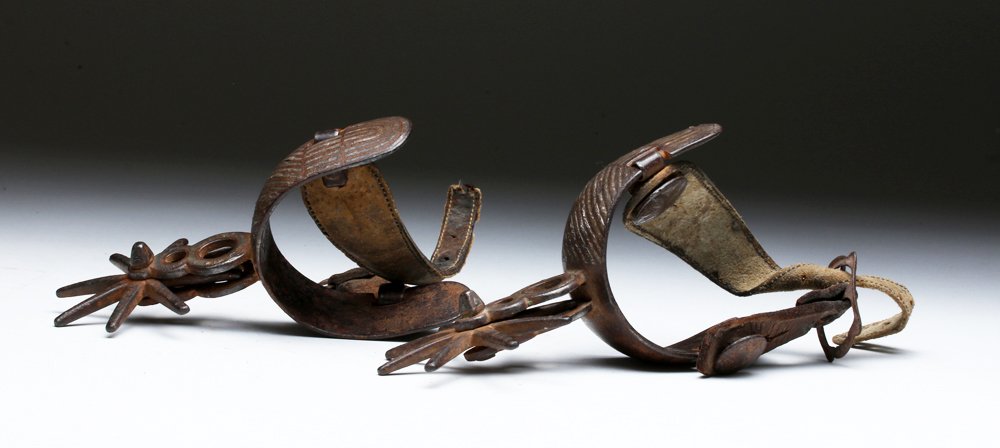19th C. Mexican Spurs, Iron / Silver, ex-Historia (1 of 2)