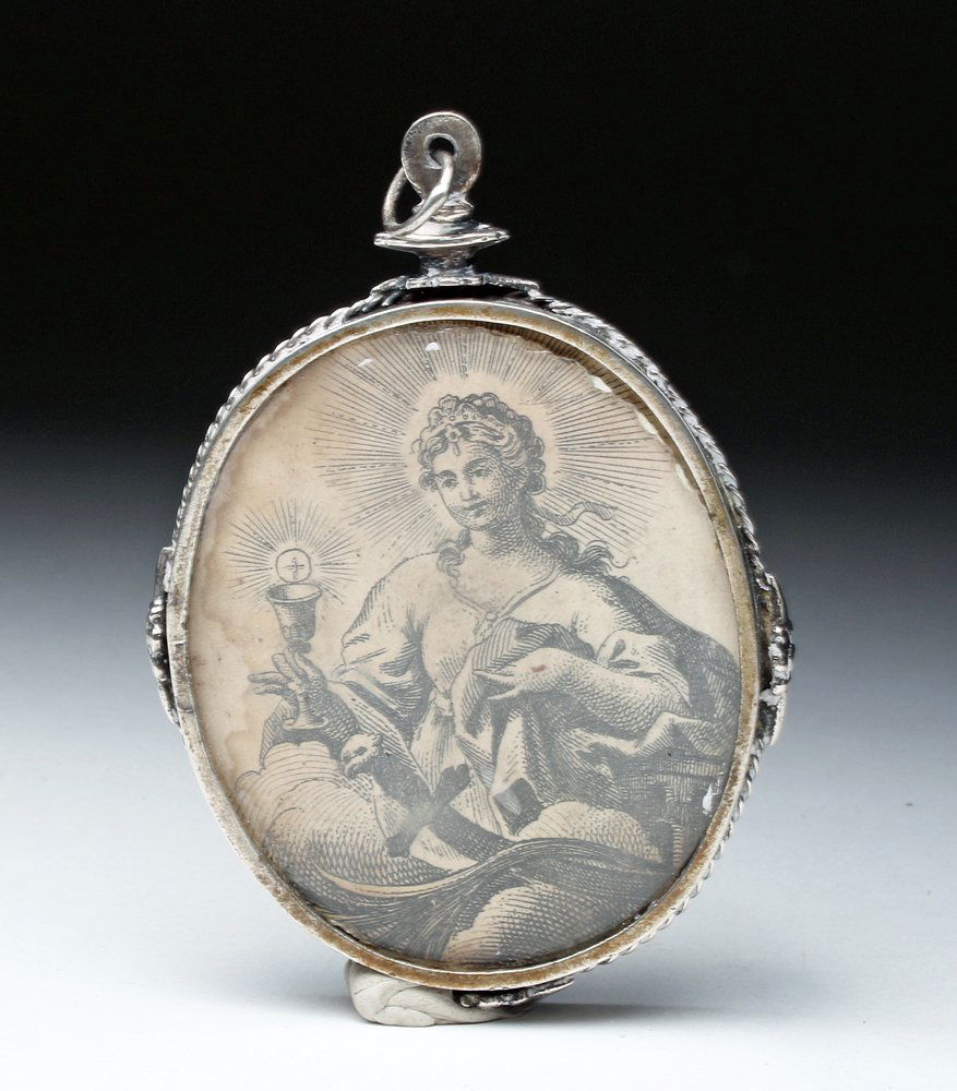 18th C. Spanish Silver Reliquary w/ Saints, ex-Historia (1 of 4)