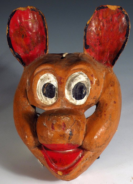 1950's Mexican Carved Cartoon Mouse Mask, ex-Historia (1 of 4)