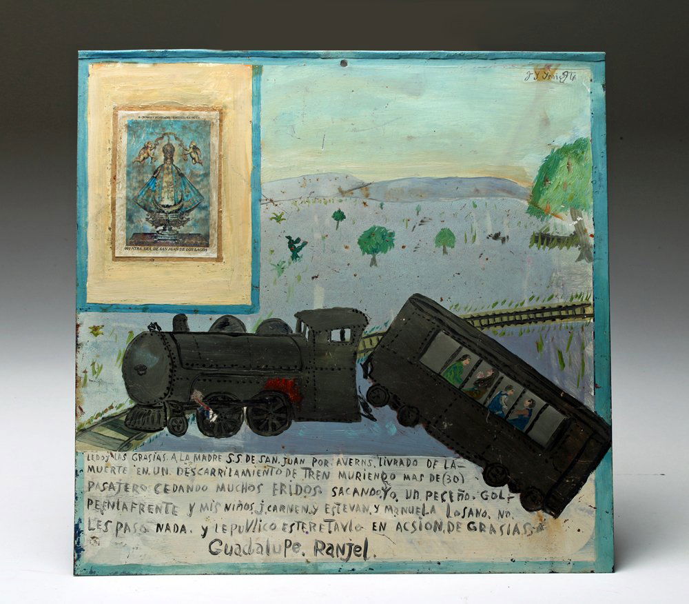 Published Mexican Ex Voto Train Derailment, Ex-Historia (1 of 4)