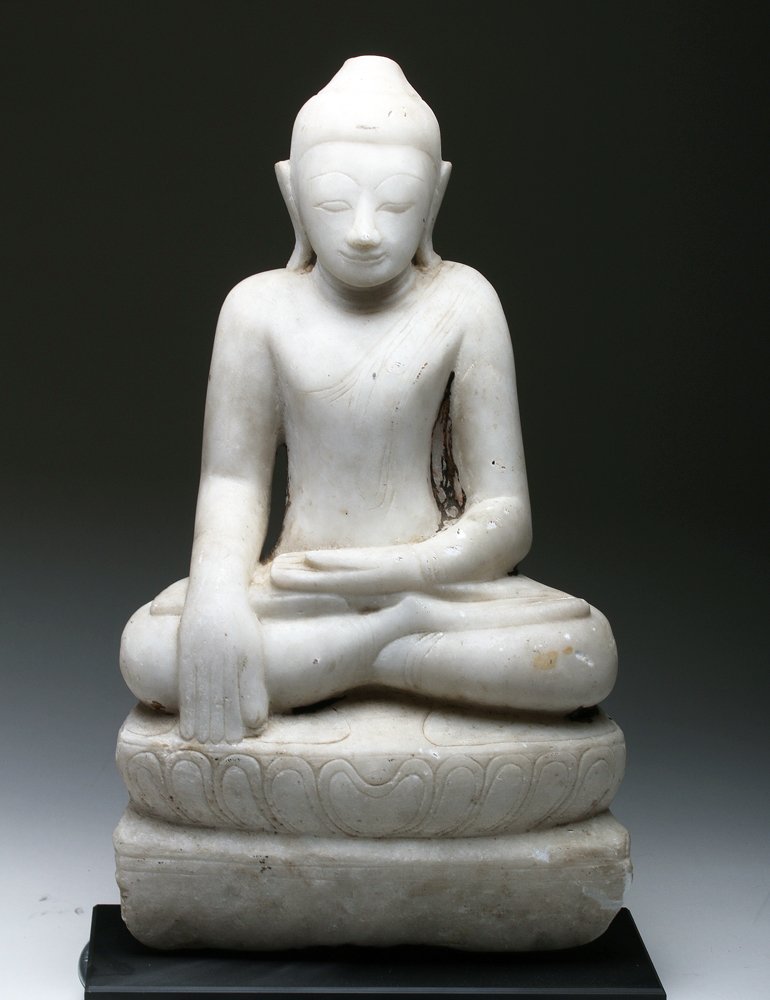 17th C. Burmese White Marble Seated Buddha (1 of 5)