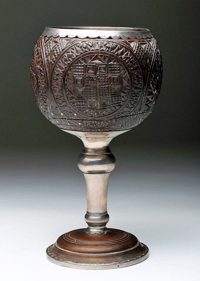 19th C. Colonial Coconut / Silver Chalice, ex-Historia (1 of 9)