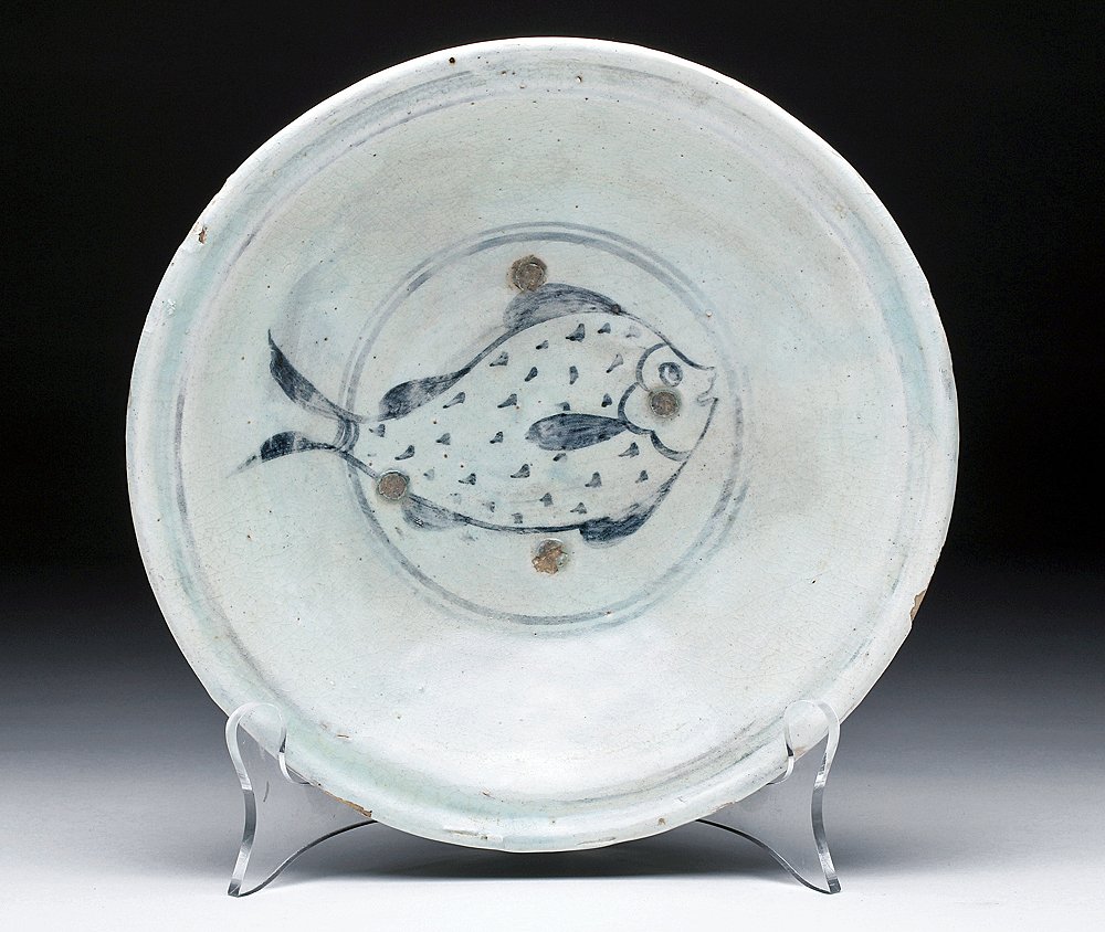 14th C. Sukhothai Ceramic Fish Bowl (1 of 3)