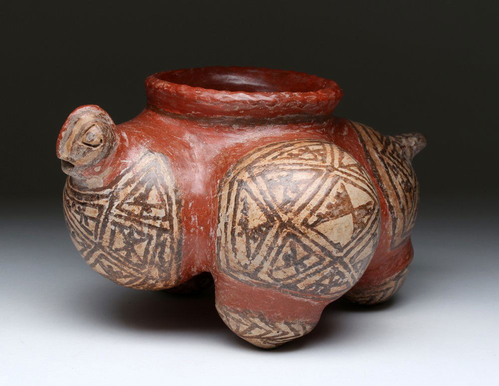 Chupicuaro Polychrome Zoomorphic Rattle Leg Vessel (1 of 4)