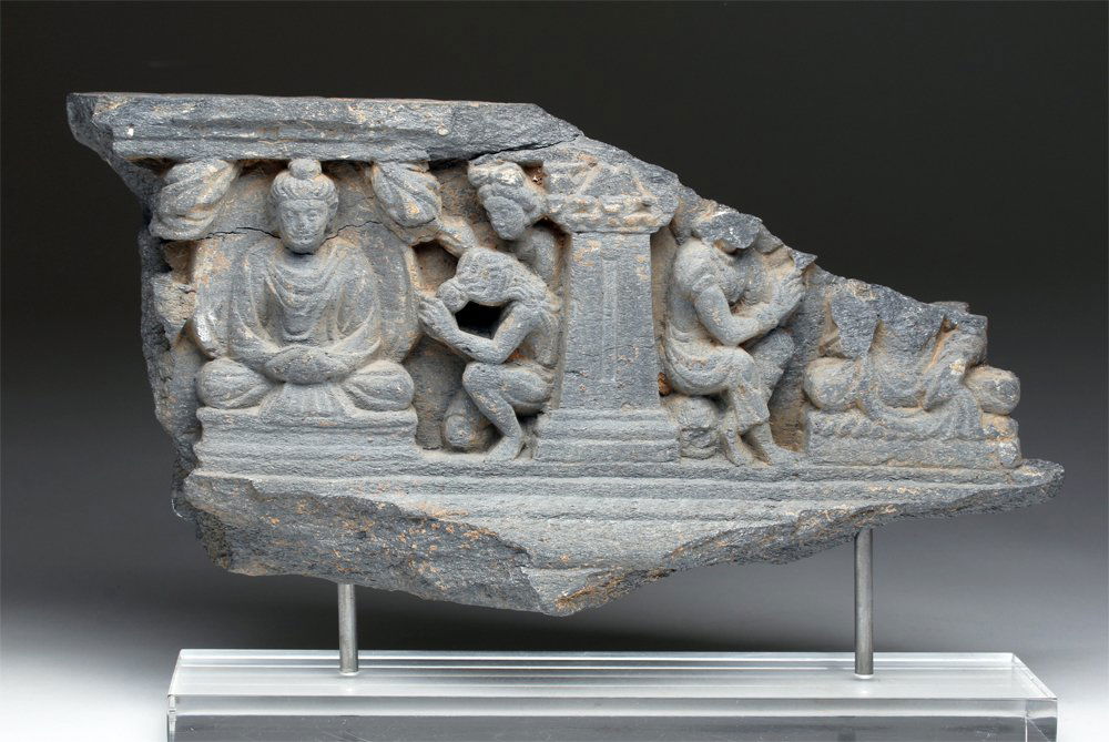 Gandharan Schist Fragment - Buddha & Bodhisattva (1 of 5)