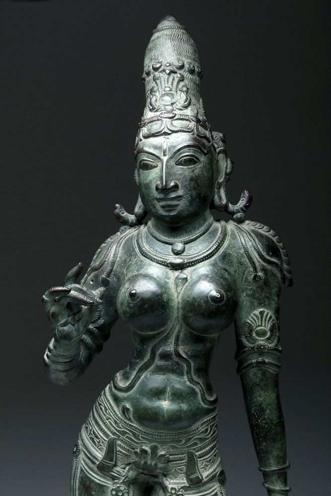 Tall 18th C. Indian Bronze Parvati, Ex-M. Gandhi (1 of 5)
