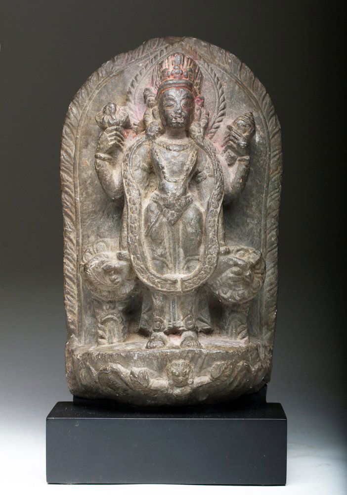 17th C. Nepalese Stone Stele of Vishnu (1 of 5)