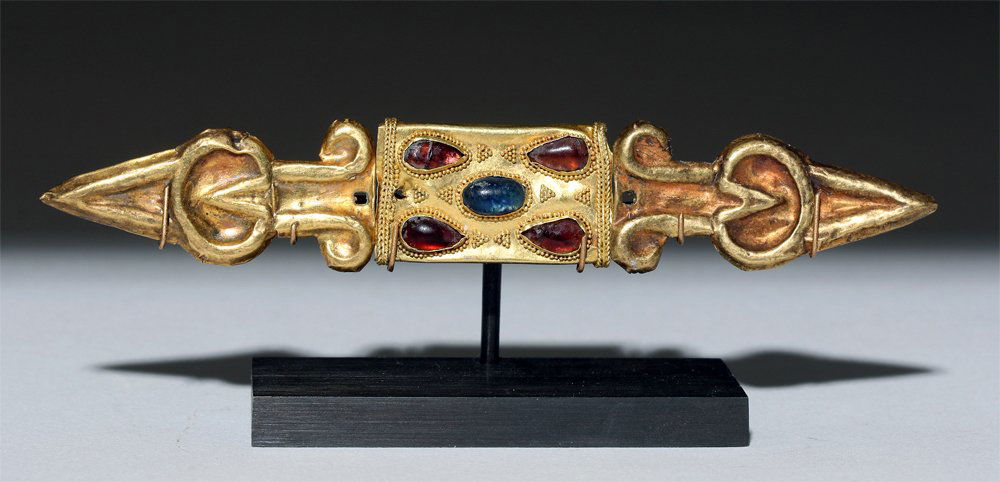 Rare Ancient Scythian Gold Jeweled Diadem Elements (1 of 4)