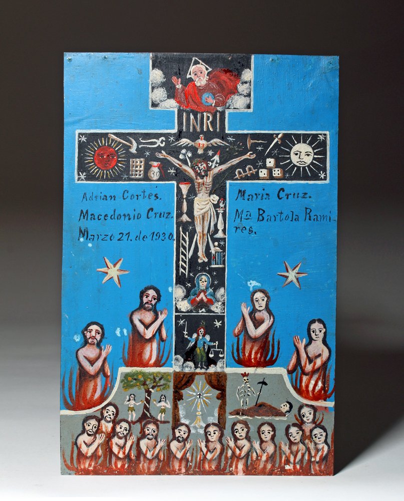 1930s Mexican Tin Retablo Cruz de Animas, ex-Historia (1 of 3)