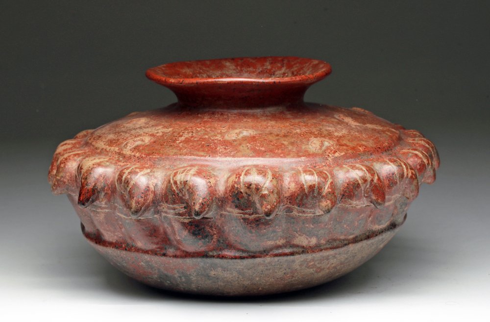Colima Redware Pottery Vessel - Flora / Fauna: Pre-Columbian, West Mexico, Colima, ca. 100 BCE to 250 CE. Classic Colima ceramic artisans created a vast array of vessel forms, including effigy representations of human figures, sea and land animals