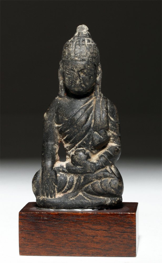 Near Miniature Gandharan Seated Stone Buddha (1 of 4)