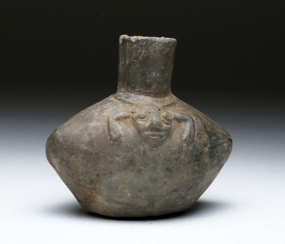 Chimu Greyware Ovoid Vessel - Flora / Fauna (1 of 4)