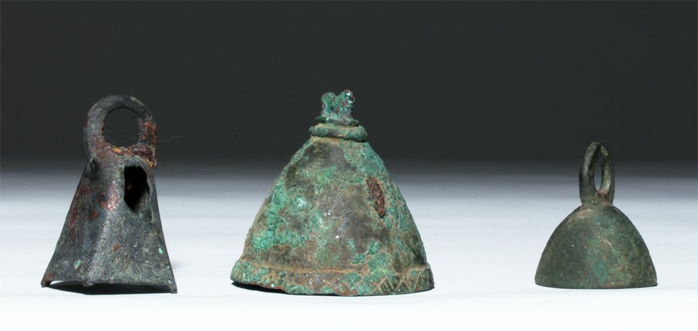 Lot of 3 Ancient Roman Bronze Bells (1 of 3)