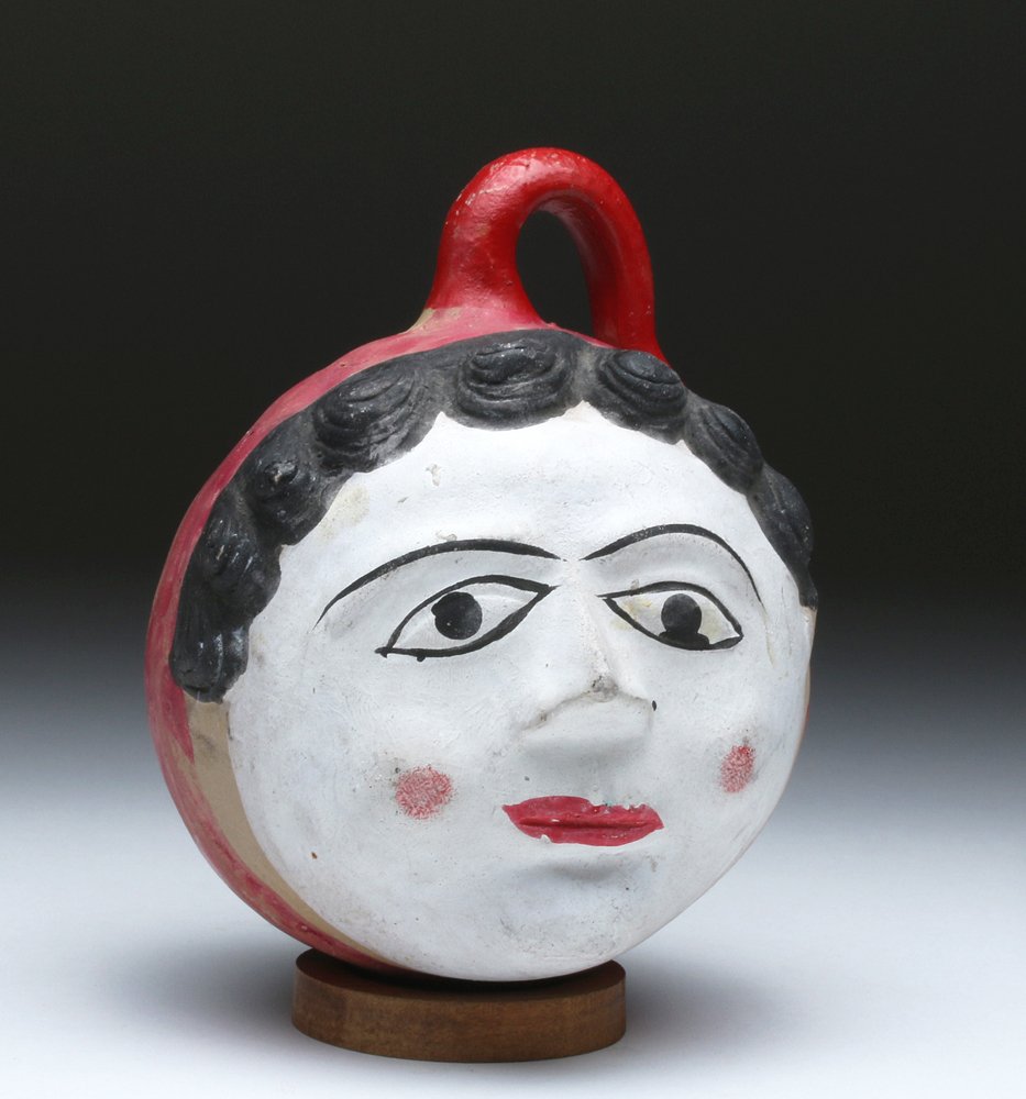 Early 20th C. Mexican Tonala Face Bank, ex-Historia (1 of 4)