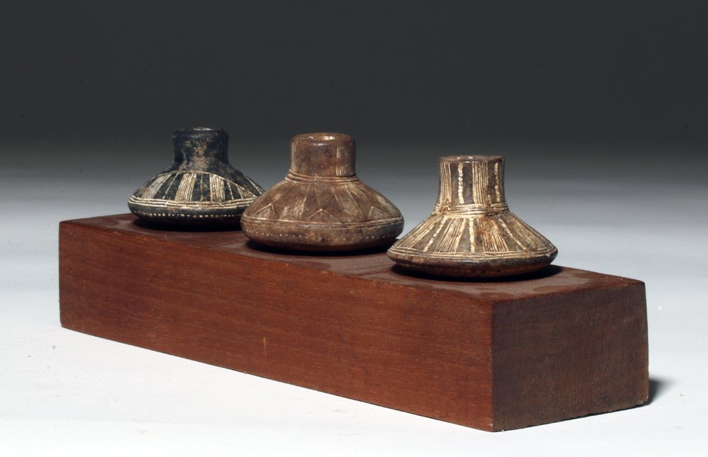 Trio of Pre-Columbian Terracotta Spindle Whorls (1 of 2)