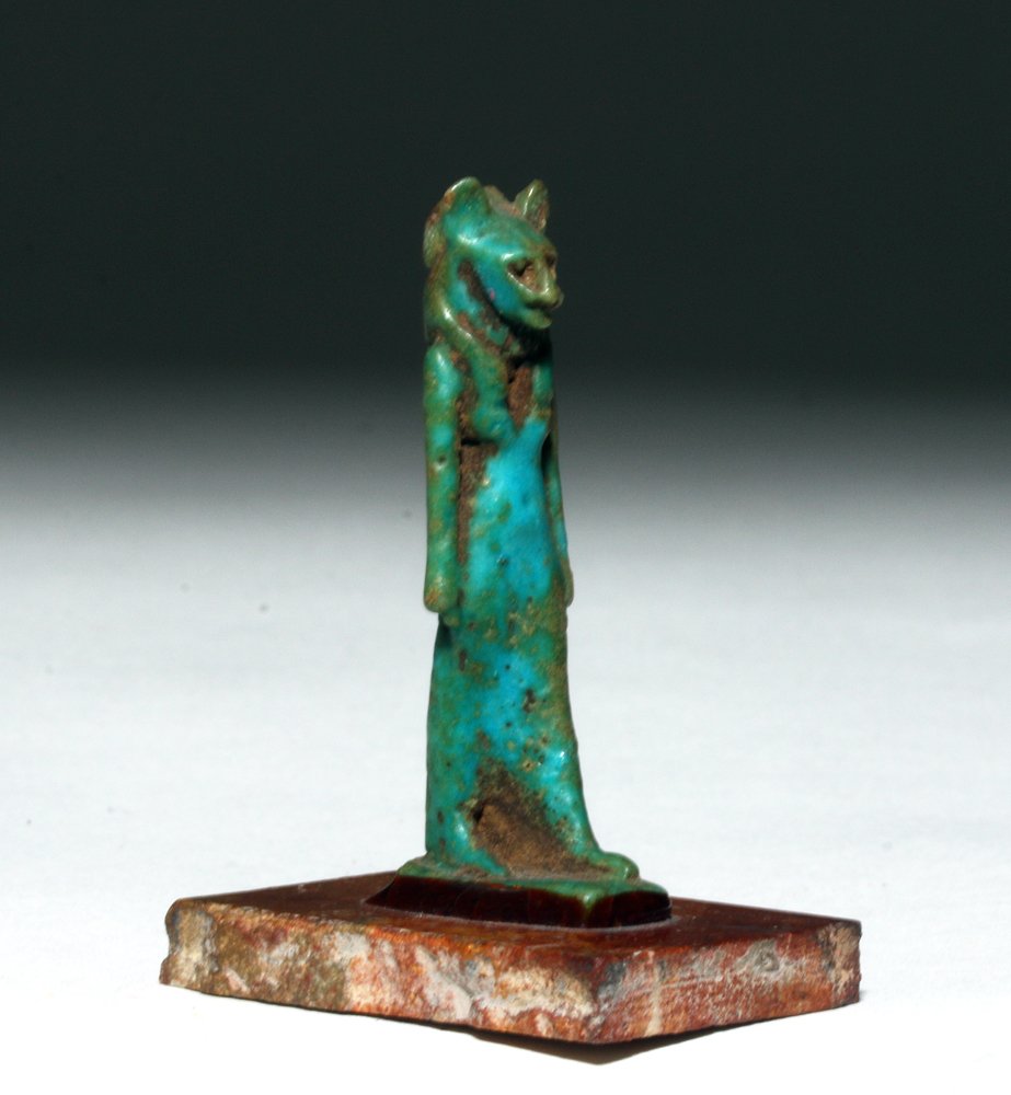 Exhibited Egyptian Faience Amulet of Sekhmet, ex-Dubois (1 of 4)