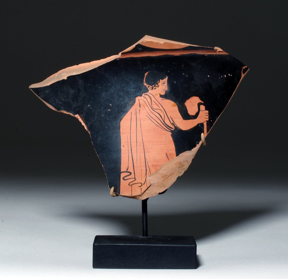 Greek Apulian Bell Krater Fragment - Standing Youth (1 of 3)