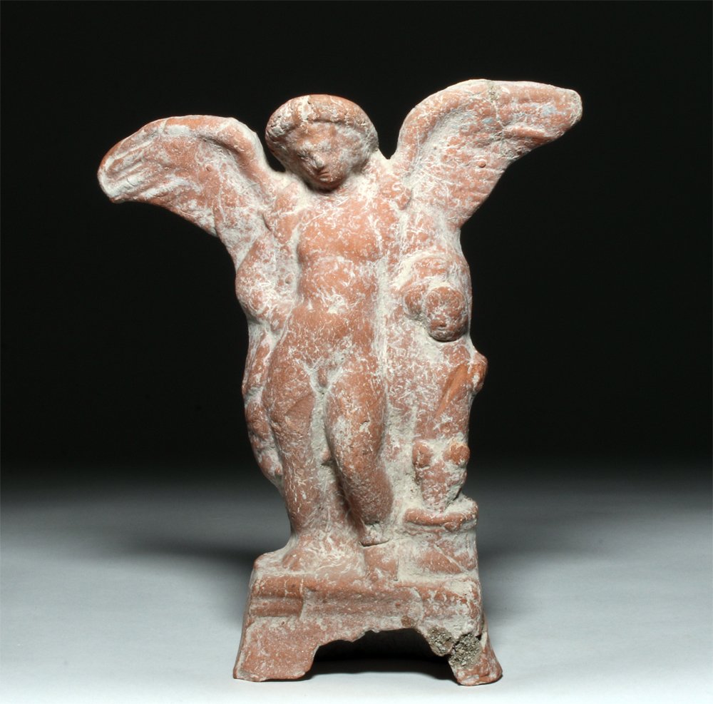 Hellenistic / Roman Terracotta Statue - Cupid & Cherub