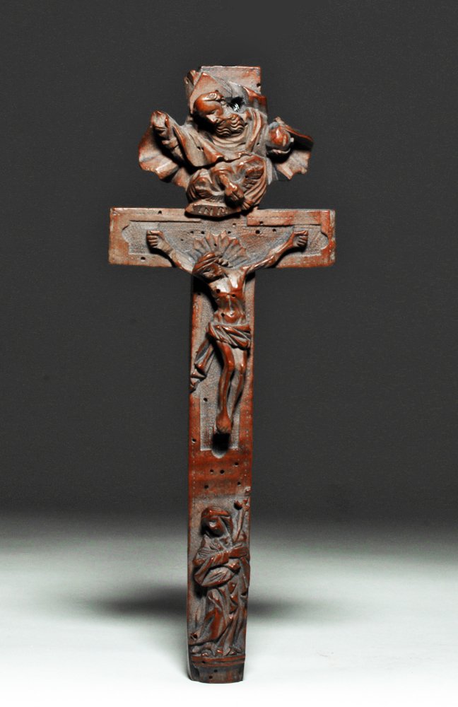 18th C. European Carved Wood Crucifix (1 of 5)