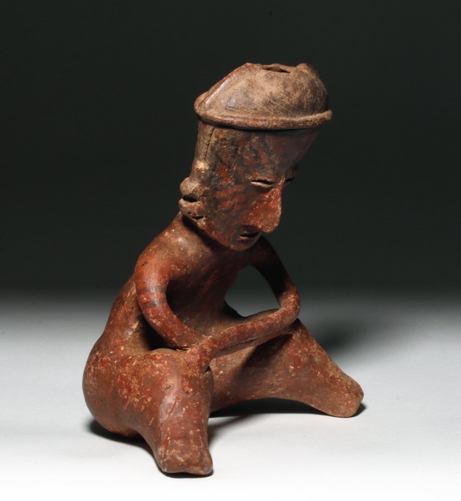 Chinesca Type C Seated Redware Thinker Figure (1 of 4)