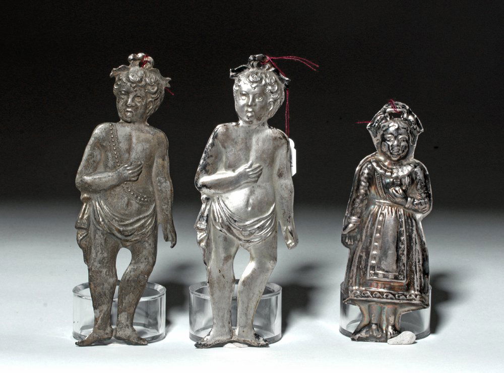 Group of 3 Large Colonial Silver Milagros - Saints (1 of 2)
