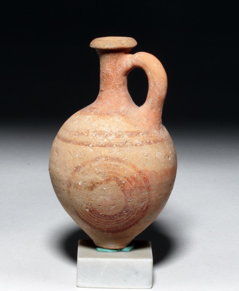Greek Cypriot Decorated Pottery Flagon (1 of 4)