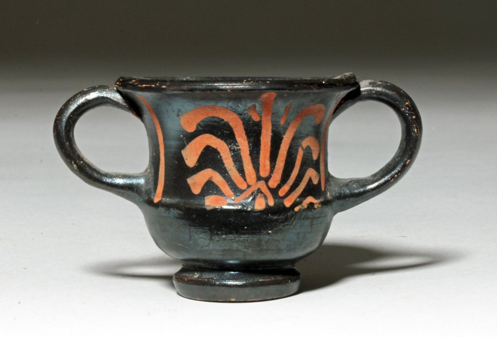 Greek Miniature Xenon Pottery Skyphos (1 of 4)