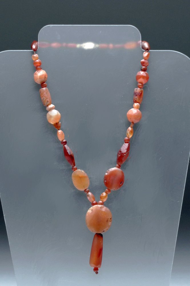 Ancient Bactrian Carnelian Beaded Stone Necklace (1 of 2)