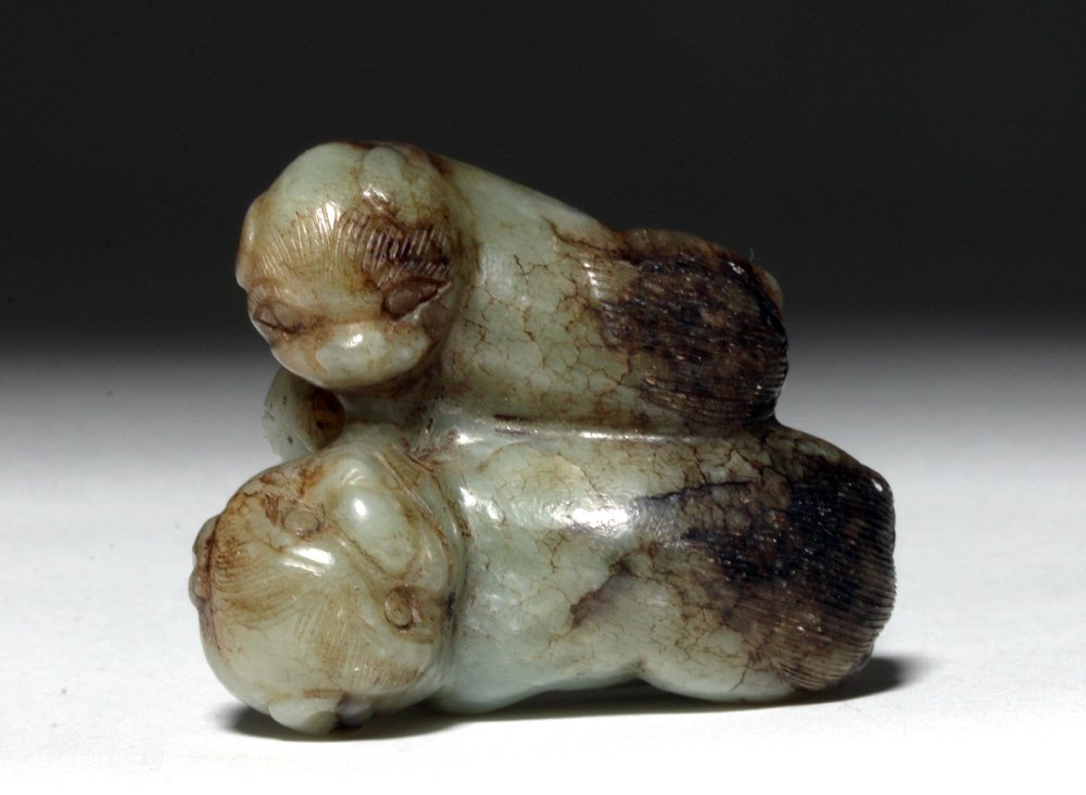 Chinese Qing Dynasty Jade Carving of 2 Animals (1 of 4)