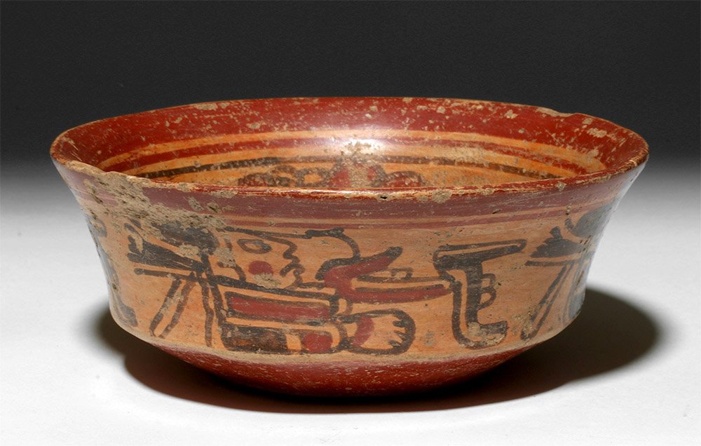 Mayan Copador Polychrome Bowl - Scribes (1 of 3)
