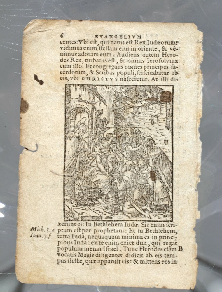 Rare 16th C. French Bible Master Woodcut in Latin (1 of 4)