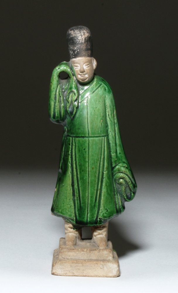 Chinese Ming Dynasty Green Glazed Tomb Attendant (1 of 4)