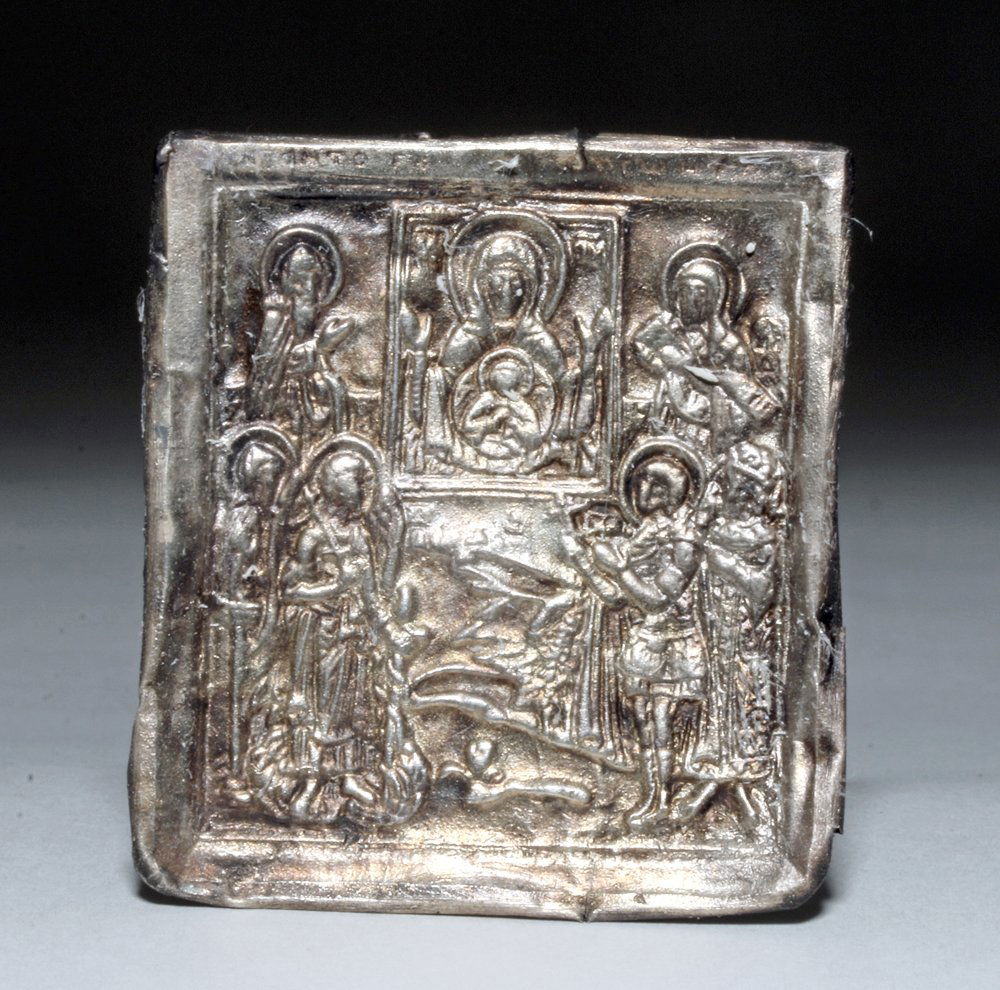 15th C. Russian Silver Traveling Icon - Christ Child (1 of 3)