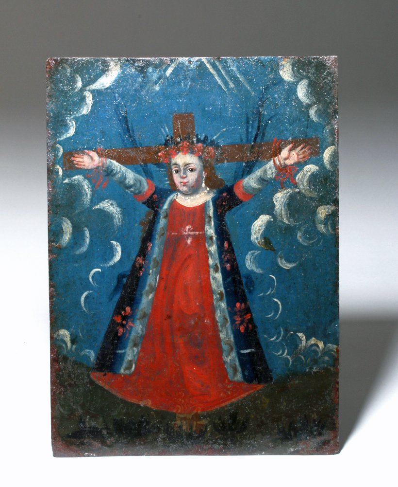 19th C. Mexican Retablo - Santa Librata, ex-Historia (1 of 2)