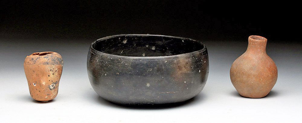 Lot of 3 Pre-Columbian - Mini Trophy Head Vessel (1 of 4)