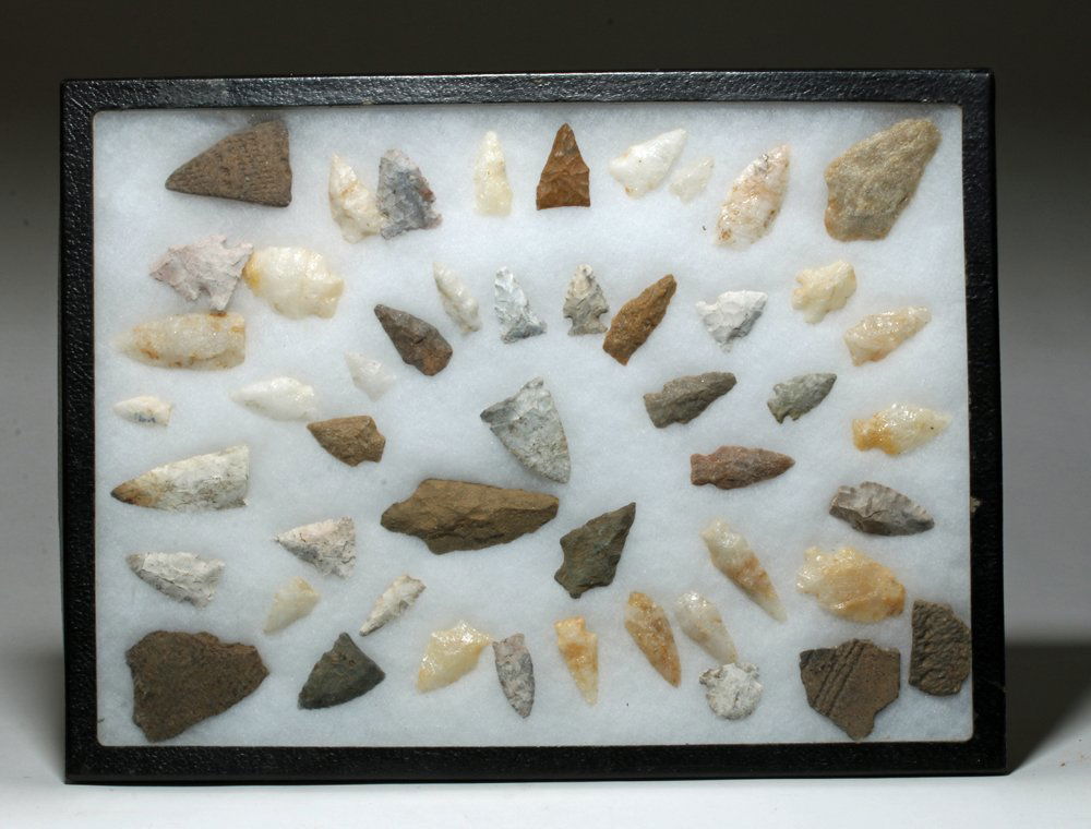 Framed Collection Native American Arrowheads & Pottery (1 of 1)