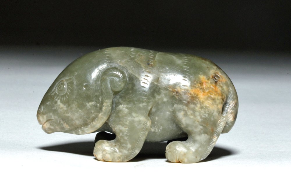 Chinese Qing Dynasty Celadon Jade - Mythical Animal (1 of 4)